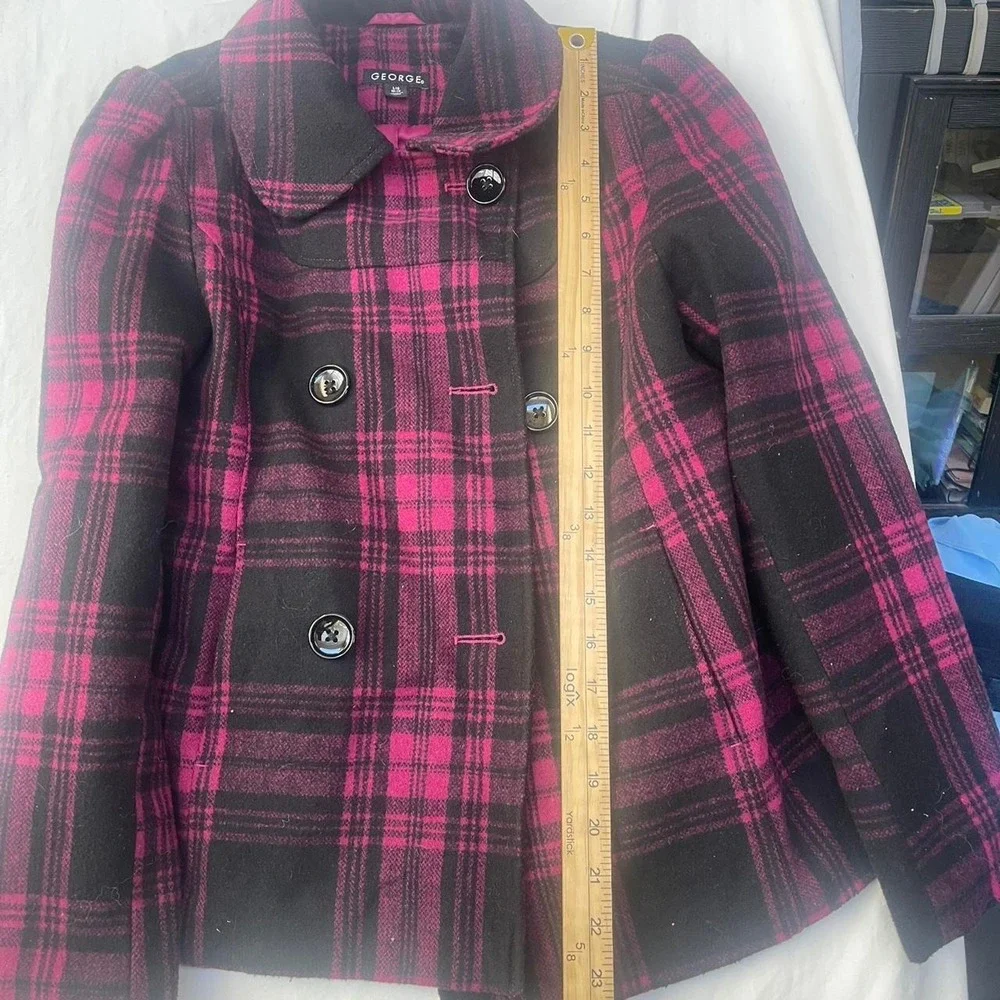 Youth George black and pink wool blend jacket girls